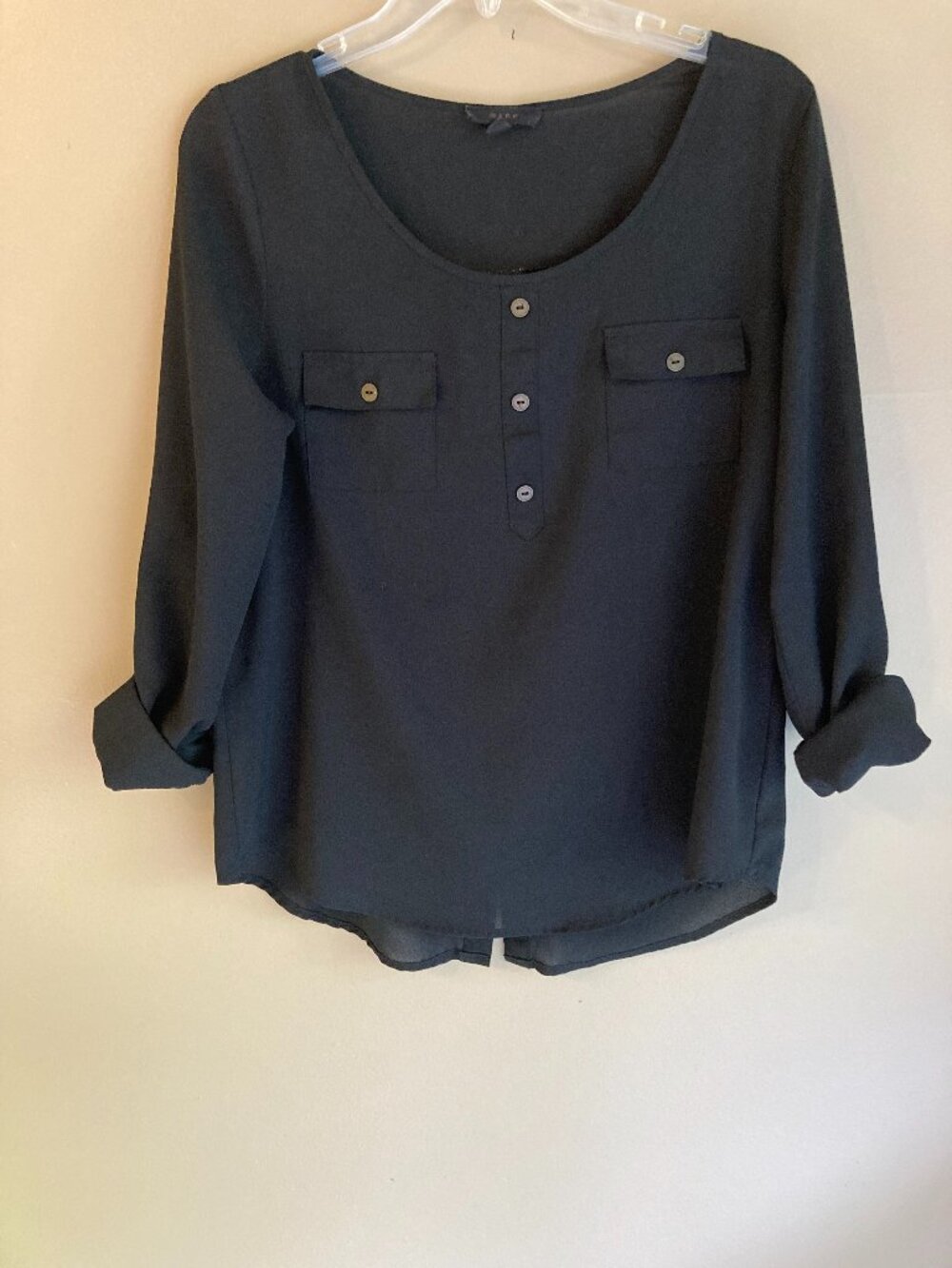 MINE  BLACK WOMENS  BLOUSE MED.